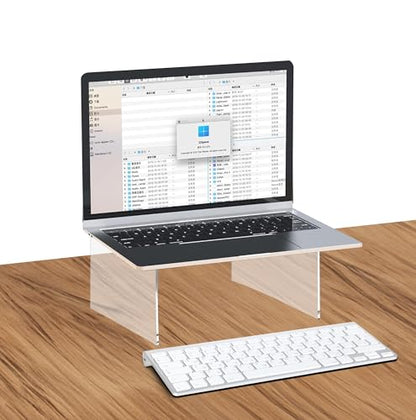 CLAY TONIC 2 PC 12" Large Clear 5mm Thickness Acrylic Display Risers Stand - size: 12''x 7.75''x 6''