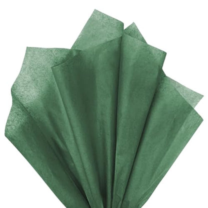 Laidans 120 Sheets 14 x 20 Inch Dark Green Paper for Gift Bag Wrapping - color: Forest Green