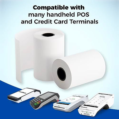 2 1/4” x 65 ft Thermal Receipt Paper Rolls, fits Ingenico Desk 3500 Desk 5000 Move 5000 Verifone t650 Pax a920, 50 Rolls/Case (Pack of 3) - size: 2 1/4" x 65 feet (Pack of 3)