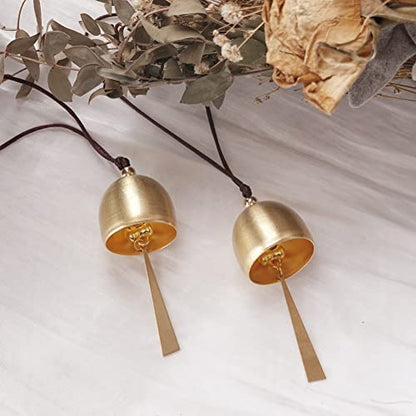 2Pcs Gold Plated Door Opening Bell Hanging Decoration Bell for Good Luck