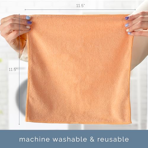S&T INC. Microfiber Cleaning Cloth, 50 Pack, 11.5" x 11.5", Assorted Colors