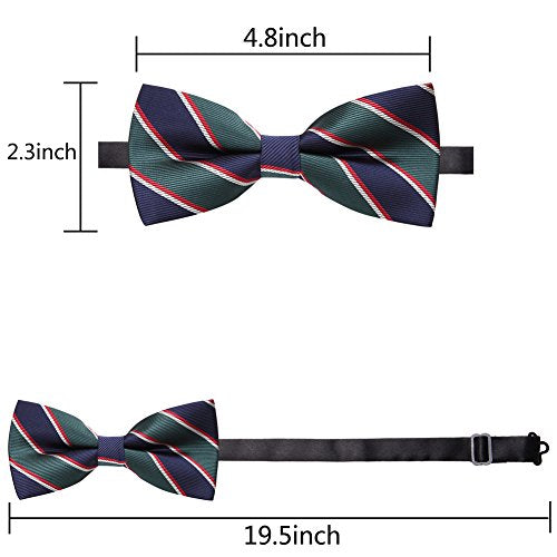 AUSKY 8 PACKS Elegant Adjustable Pre-tied Bow Ties for Men Boys (1&4&5&6&8 Pack for option) - color: H