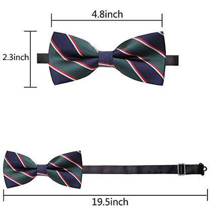AUSKY 8 PACKS Elegant Adjustable Pre-tied Bow Ties for Men Boys (1&4&5&6&8 Pack for option) - color: H