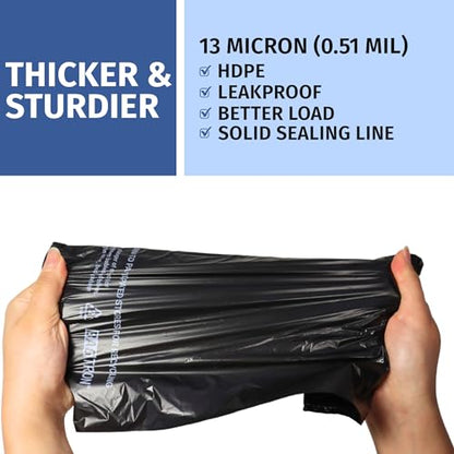 Bagtron T-Shirt Carry-Out Bags, Disposable Plastic Bags with Handles for Shopping and Restaurant, 1/8 Barrel, 0.51 Mils, Black, 10" x 5" x 18", 1000 Count - style: Plain, Black, M, 0.51 Mils (1000 Ct)