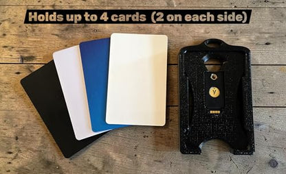 FicaraCo: Rugged Military Grade 3D Printed YubiKey & Card Badge Holder – Holds 4 Standard Cards - *Nearly Indestructible* Card Holder with Yubikey - style: Dual Card Holder with Yubikey