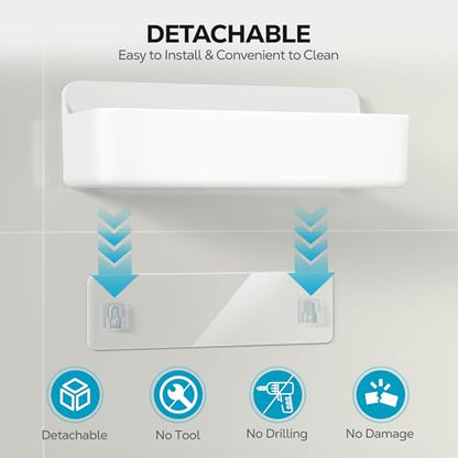 Nieifi Adhesive Shower Shelves, White, 5 Pieces - color: White, size: 5 pieces