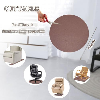 Recliner Pads for Hardwood Floors, Under Chair Mat Floor Protector, Keep Furniture from Sliding, Rubber Mats for Rocking Chair, Floor Furniture Pads 27.5in - size: R-Brown-27.5"x27.5"