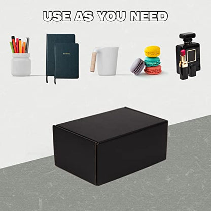 9x6x4 Inches Shipping Boxes Pack of 25, Packaging Corrugated Cardboard Mailer Boxes for Small Bussiness, Black - size: 9 x 6 x 4 inch