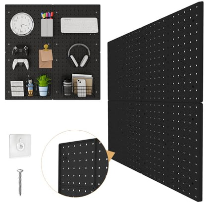 FZK Plastic Pegboard Wall Organizer Kit, 12x12, 4 Pack, Black - color: 12inch-Black