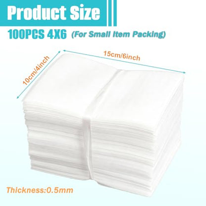 100 Sheets 4x6 Inch Cushion Foam Sheets, Protective Packing Foam Wrap for Fragile Items, Alternative to Bubble Wrap for Moving Shipping Supplies - size: 10 x15 cm