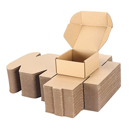 PHAREGE 50 Pack 4x4x2 inch Small Shipping Boxes, Brown Mailing Boxes - color: Brown, size: 4x4x2 inch 50 Pack