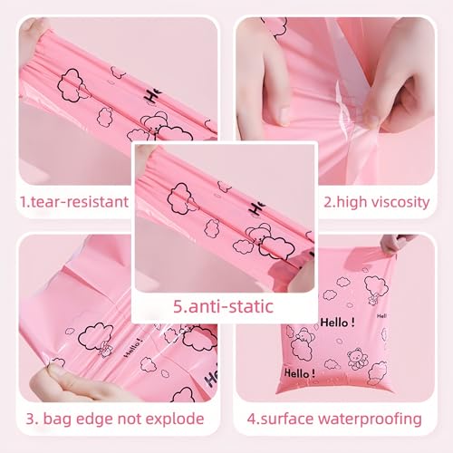 PABCK Poly Mailers Self Adhesive Shipping Envelope 50Pcs 7.87x9.84+1.9 inch - size: 7.87x9.84+1.97 inch