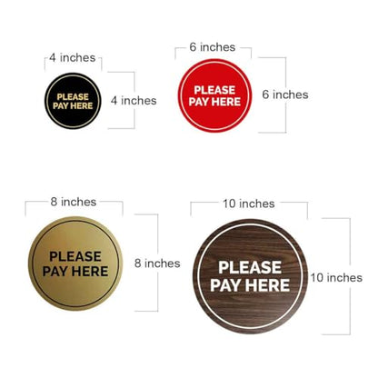 Signs ByLITA Circle Pay Here Sign (Red) - Small (2 Pack) - color: Red, size: 4" - Small (2 Pack)