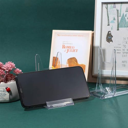 Zonon Acrylic Plate Stands for Display Adjustable Plastic Stand Holders Picture Plate Holders Clear Mini Easels Stands to Display Pictures for Home Office Supplies Festival Party Decoration(20 Pcs)