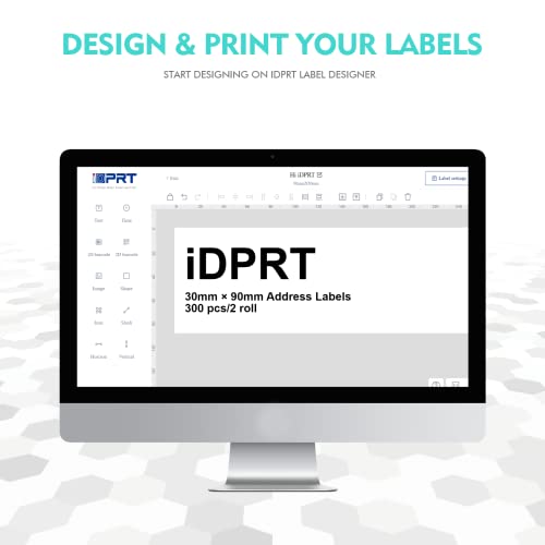iDPRT Thermal Mailing Address Labels - 1.18"x3.54" (30mm90mm), 2 Rolls of 300pcs, Barcode Compatible with iDPRT, Rollo, DYMO, Zebra, Direct Thermal Sticker for QR Code, FBA (Pack of 4) - size: 1.18" × 3.54"(30mm×90mm) (Pack of 4)