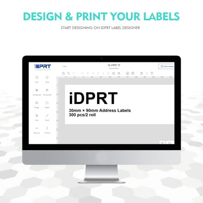 iDPRT Thermal Mailing Address Labels - 1.18"x3.54" (30mm90mm), 2 Rolls of 300pcs, Barcode Compatible with iDPRT, Rollo, DYMO, Zebra, Direct Thermal Sticker for QR Code, FBA (Pack of 4) - size: 1.18" × 3.54"(30mm×90mm) (Pack of 4)