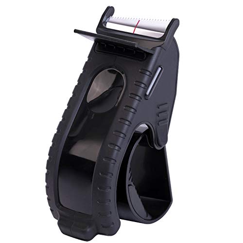 TENDO Heavy Duty Shipping Tape Dispenser, 2 Inch Packing Tape Gun with Patented 10º Sloped Chromium Blade, Replaceable Blade, Ergonomic Reusable Handle for Shipping, P-2200 (4th Gen.)_Black - color: Black
