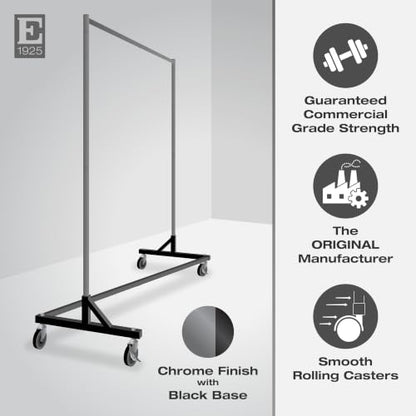 Econoco Economy Z-Rack, Collapsible, Black, 64" L x 24" W x 70" H - color: Black, style: Z Rack