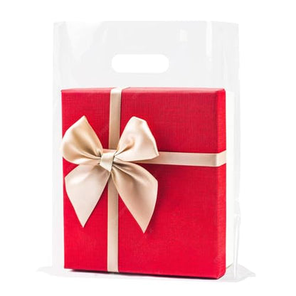 Clear Shopping Bags,Large 12x15 inches, 50 Pack, Plastic Retail Merchandise Bags, Tear Resistant, Durable, Anti-Stretch, 100% Recyclable (12 * 15 inch 50 PACK)