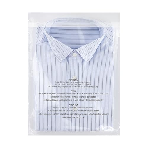 iMailer - 500 Count - 13" x 15" Clear Plastic Poly Bags with Suffocation Warning for Clothing, T-Shirts, Pants-Resealable Adhesive,Not Strong - size: 13" x 15", style: Resealable Glue