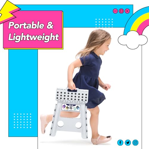 Delxo Folding Step Stool 13 inch 2 Pack,300 Lbs Step Stool for Kids&Adults - color: White, size: 13 Inch-2 Pack