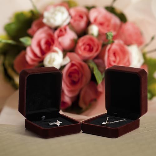 Sureio 24 Pcs Velvet Jewelry Gift Boxes Bulk Coffee - color: Coffee
