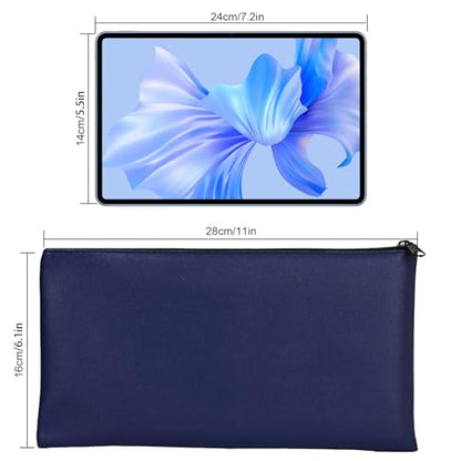 Money Bags With Zipper For Cash And Bills - 2 Pieces Set (1 Black, 1 Blue), 11x6.1 Inch Cash Bag And Money Holder Tool - color: 1 Pieces Black & 1 Pieces Blue