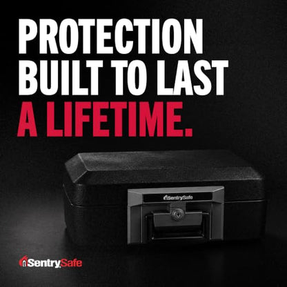 SentrySafe Fireproof Safe Box with Key Lock, Chest Safe with Carrying Handle to Secure Money, Jewelry, Documents, 0.25 Cubic Feet, 6.3 x 15.3 x 12.1 Inches, 1160 - size: 0.25 cu. ft., style: Fire resistant box