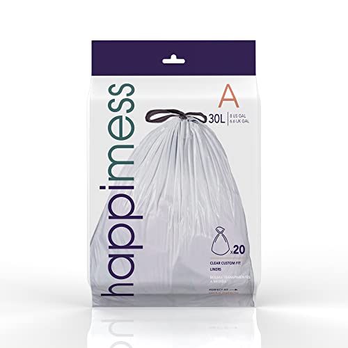 happimess 20-Count Unscented 8 Gal Drawstring Trash Bags, Clear, Pack of 2 - color: Clear, size: 40 Count (Pack of 1)