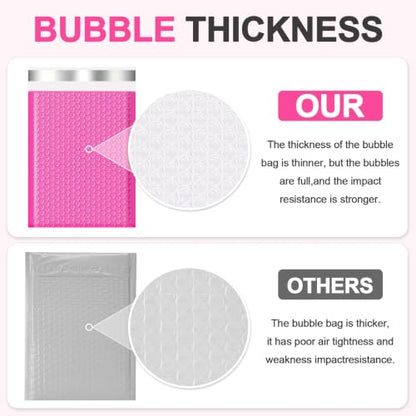 Small Bubble Mailers 3.5x5 50 Pack Waterproof Bubble Envelopes Self Seal Small Packaging Shipping Bags for Small Business - size: 3.5×5-50PC