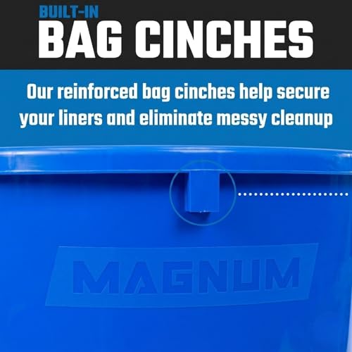 Magnum 44 Gallon Trash Can, High-Vis Blue, Construction Grade, Heavy Duty Plastic, Jobsite Ready for Holding Garbage and Recycling CMTC-C000-44B03 (3 Pack) - color: Blue, size: 44 Gallon, style: Can Only