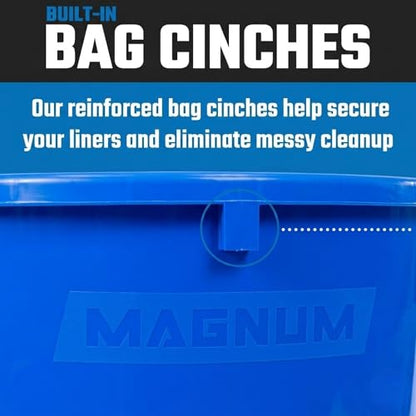 Magnum 44 Gallon Trash Can, High-Vis Blue, Construction Grade, Heavy Duty Plastic, Jobsite Ready for Holding Garbage and Recycling CMTC-C000-44B03 (3 Pack) - color: Blue, size: 44 Gallon, style: Can Only