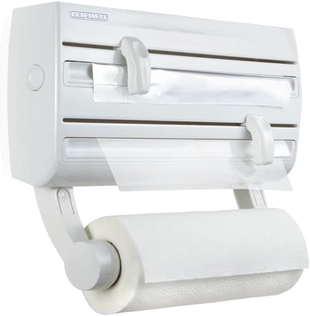Parat F2 Wall Mounted Kitchen Roll Holder, White Cling Film & Paper Towels - color: White