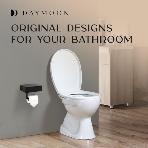 Day Moon™ - Toilet Paper Holder with Shelf & Storage - Wall Mount, Black - color: Matte Black
