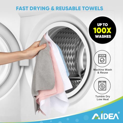 AIDEA Microfiber Cleaning Cloth Roll-75PK, Reusable Paper Towels,11.5×11.5" - color: White
