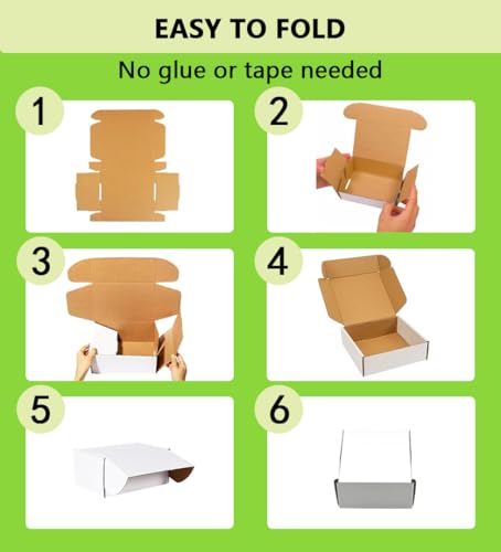6x6x2 inches Shipping Boxes 25 Pack,TUKYLIL White Corrugated Cardboard Box,Mailer carton for Packaging Small Business,Gifts,Craft,Jewelry,daily supplies - size: 6x6x2 inches, style: 25 Pack~White