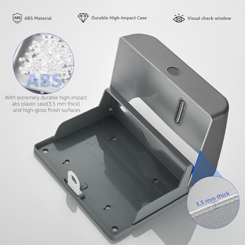 modunful Wall-Mounted Paper Towel Dispenser: Built-in Sample Towel – ABS Wall Box, Grey Pearl Finish, Two Lock Options, No Drilling Installation for Apartments & Small Spaces & RV - color: D-251 Grey