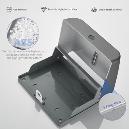 modunful Wall-Mounted Paper Towel Dispenser: Built-in Sample Towel – ABS Wall Box, Grey Pearl Finish, Two Lock Options, No Drilling Installation for Apartments & Small Spaces & RV - color: D-251 Grey