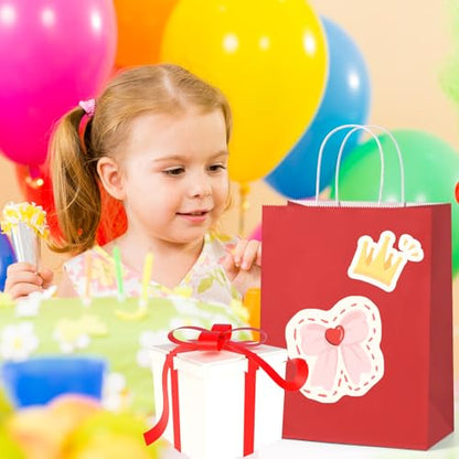 BagDream Gift Paper Bags with Handles 10x5x13 Inch Bright Red 100 Pack Bulk - color: Red