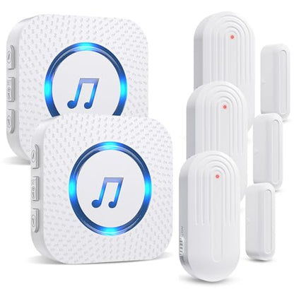 SanJie Door Chime Alarm When Open for Kids Safety, Home and Business - size: 3 Sensors + 2 Receiver White