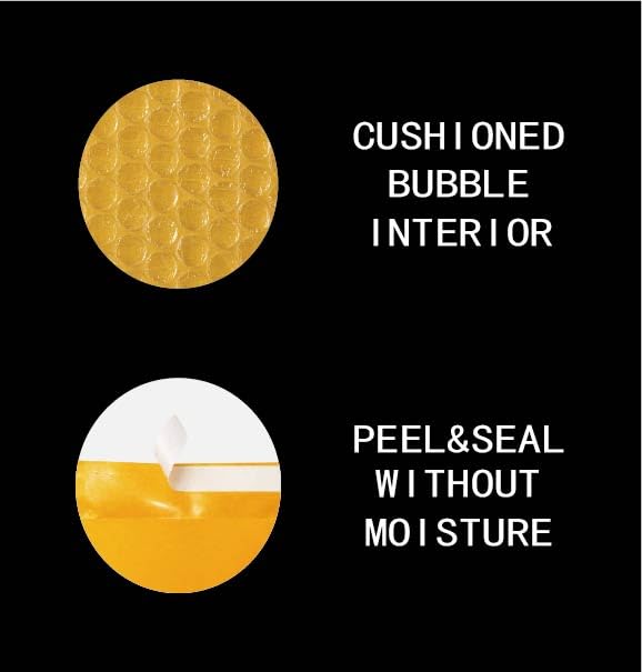 POLYSELLS #0 6x9 Kraft Bubble Mailers 300 Pack - Padded Envelopes for Shipping Small Business Supplies - Self Seal Cushioned Mailing Envelopes for Jewelry, Cosmetics, Photos - Gold Kraft Paper - size: 6" x 9" 300PCS