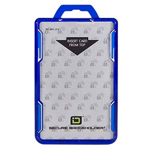 ID Stronghold - RFID Blocking Secure Badge Holder - Duolite 2 Card ID Holder - Poly Carbonate - Heavy Duty Hard Plastic ID Badge Holder - USA Molded and Assembled - FIPS 201 Approved - Blue - color: Blue, size: 1 - Pack