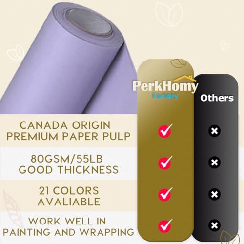 SMART&CASUAL 15" x 450" (37.5') Kraft Paper Roll for Art Craft Supplies Gift Wrapping Moving Packing Painting Drawing Paint Easel Poster Chart Paper (Light Purple, 15" W x 450" L (37.5')) - color: Light Purple, size: 15"W x 450"L ( 37.5' )