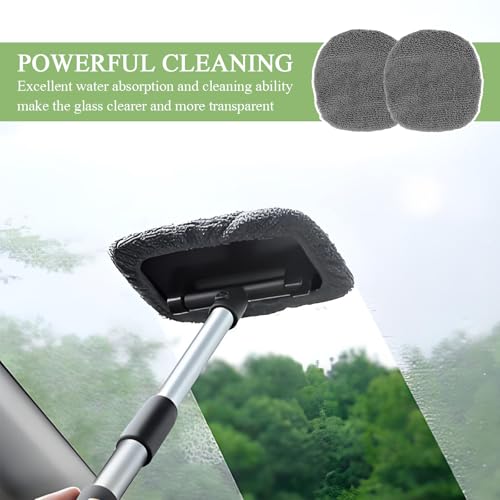 wuyaoyao 20PCS Car Windshield Cleaning Tool Bonnets, Microfiber Cleaning Cloth for Windshield Cleaning Tool, Replaced Car Care Microfiber Windshield Cleaner Cloths Pad, Fits 3" Plate (20PCS) - color: 20pcs