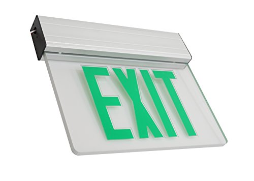 NICOR Lighting LED Emergency Exit Sign, Clear with Green Lettering (EXL2-10UNV-AL-CL-G-1) - color: Clear, Green Letters