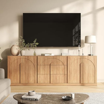 BELLEZE Bijou 3-Piece Modular Sideboard Buffet Cabinet - Camel - color: Bijou Camel Bbc