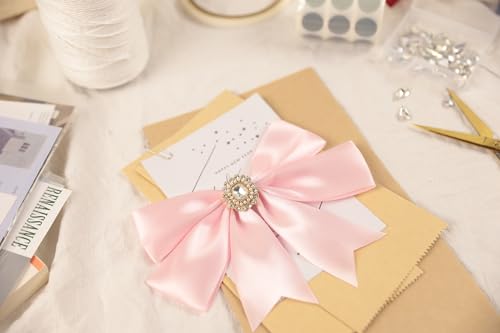 Baby Pink Satin Ribbon 1-1/2 inch X Continuous 100 Yards Pink Ribbon - color: Pink Light, size: 1-1/2" X 100Yd