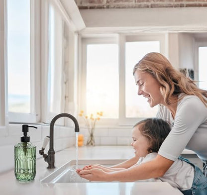 JASAI 18 Oz Green Soap Dispenser with Black Rust Proof Pump - color: Green-black Pump, size: 1Pack