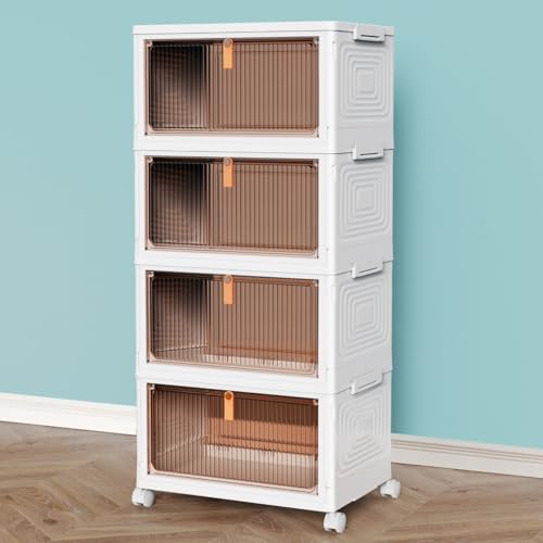 CTSNSLH 4 Tier Plastic Storage Bins with Lid 23QT - Stackable Storage Bins - size: 23Qt 4-Tier