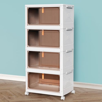 CTSNSLH 4 Tier Plastic Storage Bins with Lid 23QT - Stackable Storage Bins - size: 23Qt 4-Tier